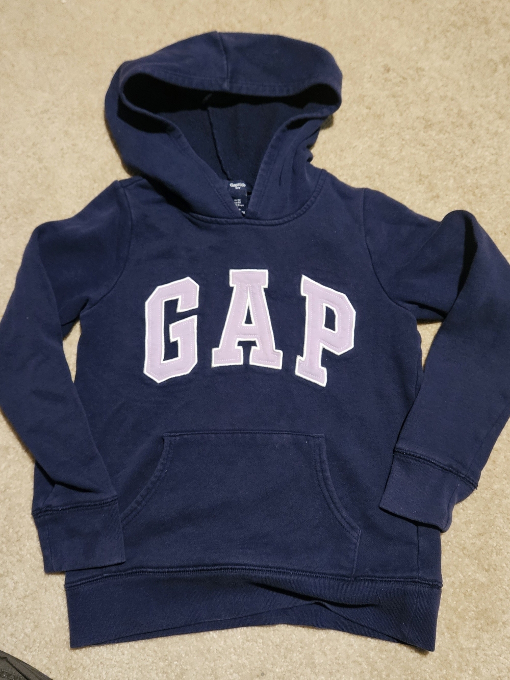 GAP Girls Navy Vintage Logo Hoodie Light Purple Medium